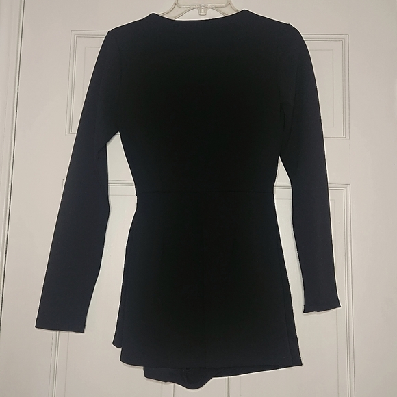 Small Forever21 Black Tie Waist Romper - Picture 2 of 8